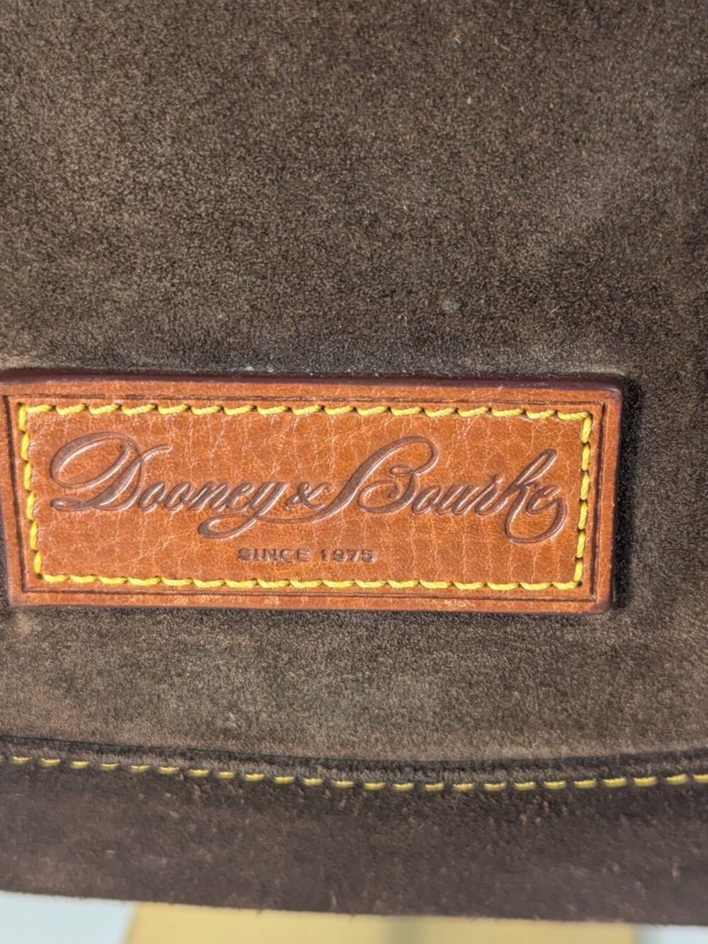 Dooney & Bourke Brown Suede Tote Bag - Picture 2 of 14